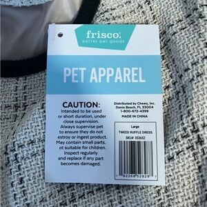 Frisco Pet Apparel Dog Dress Large Cream Plaid Pattern
